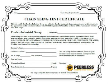 chain Sling cert